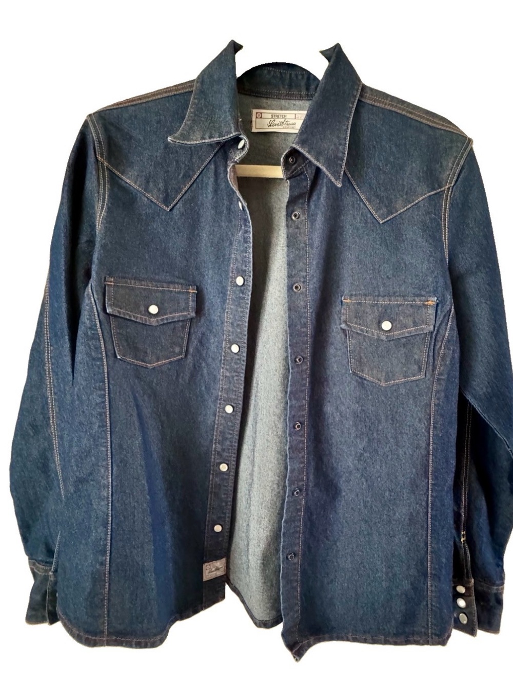 Y2K Levi’s Dark Blue Denim Western Shirt Jacket.